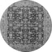 Round Oriental Gray Industrial Rug, urb3182gry