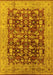 Machine Washable Oriental Yellow Industrial Rug, wshurb3182yw