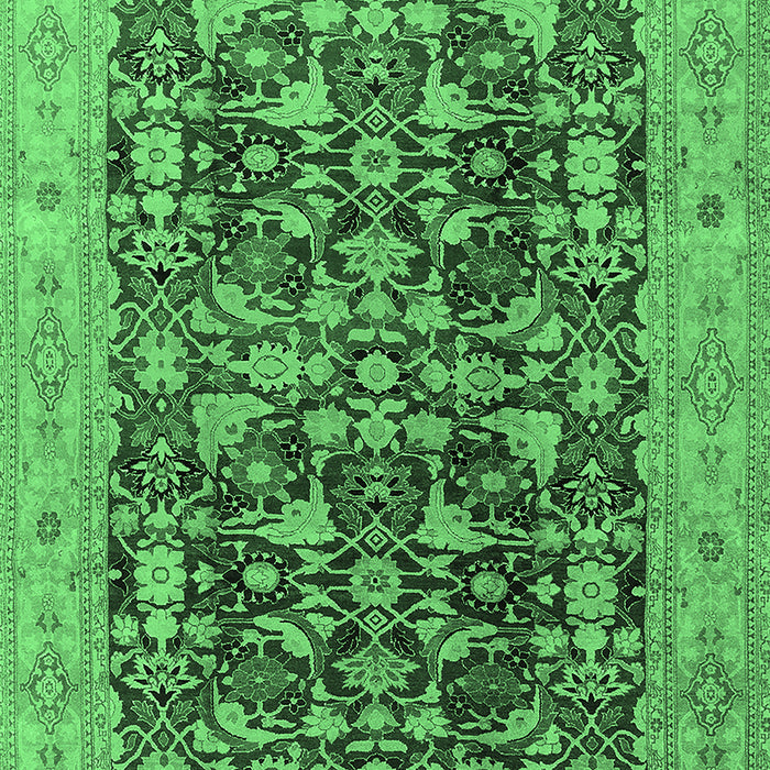 Machine Washable Oriental Emerald Green Industrial Area Rugs, wshurb3182emgrn