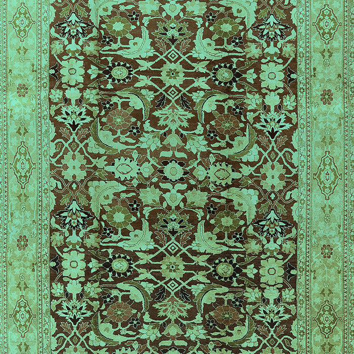 Machine Washable Oriental Turquoise Industrial Area Rugs, wshurb3182turq