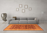 Machine Washable Oriental Orange Industrial Rug, wshurb3182org