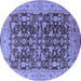 Round Oriental Blue Industrial Rug, urb3182blu