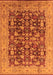 Machine Washable Oriental Orange Industrial Area Rugs, wshurb3182org