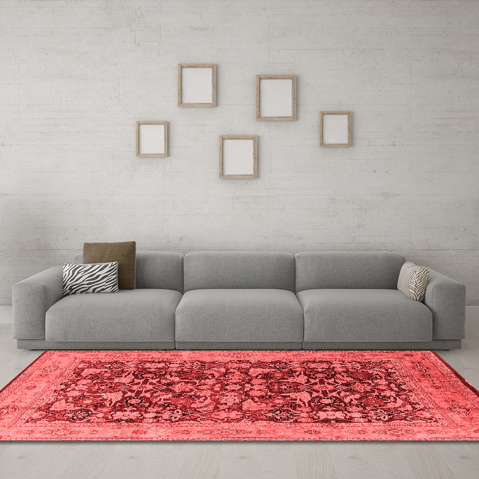 Industrial Red Washable Rugs