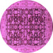 Round Machine Washable Oriental Purple Industrial Area Rugs, wshurb3182pur