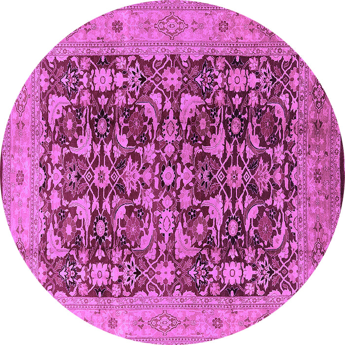 Round Oriental Purple Industrial Rug, urb3182pur