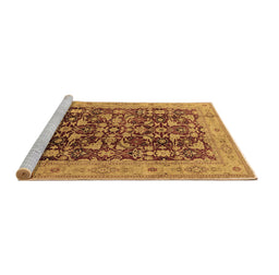 Sideview of Machine Washable Oriental Brown Industrial Rug, wshurb3182brn