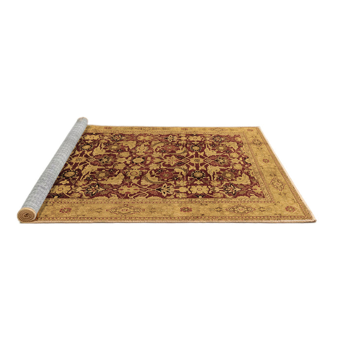 Sideview of Machine Washable Oriental Brown Industrial Rug, wshurb3182brn
