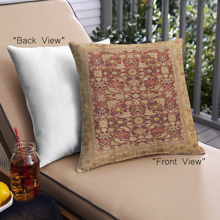Front View of Mid-Century Modern Urban Square Mahogany Brown Throw Pillow, 18 inch by 18 inch, pwurb3182