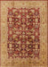 Mid-Century Modern Mahogany Brown Oriental Rug, urb3182