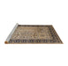 Sideview of Machine Washable Industrial Modern Coffee Brown Rug, wshurb3183