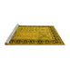 Sideview of Machine Washable Oriental Yellow Industrial Rug, wshurb3183yw