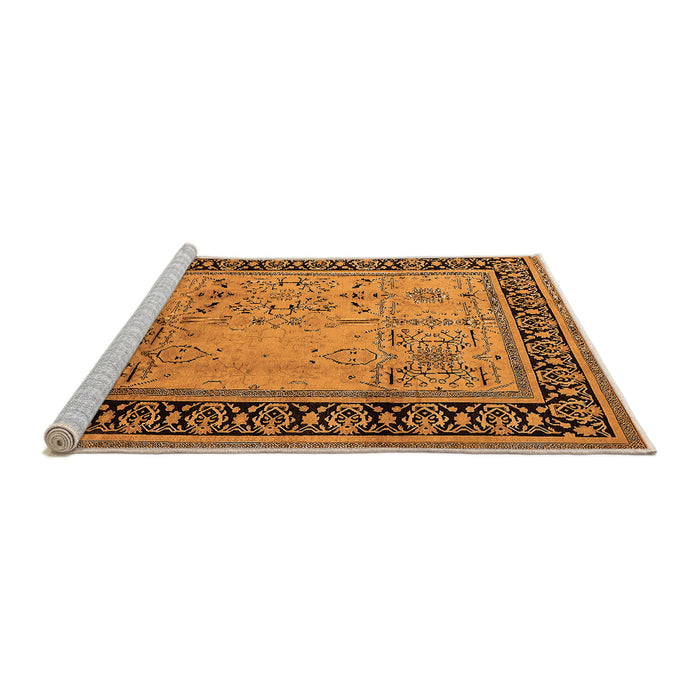 Sideview of Machine Washable Oriental Orange Industrial Area Rugs, wshurb3183org