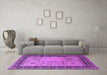 Machine Washable Oriental Purple Industrial Area Rugs in a Living Room, wshurb3183pur