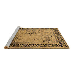 Sideview of Machine Washable Oriental Brown Industrial Rug, wshurb3183brn