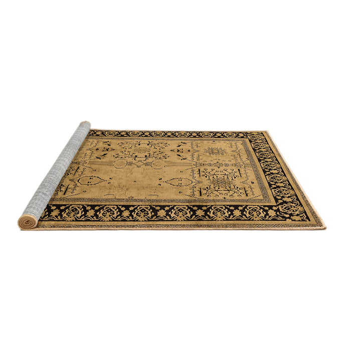 Sideview of Machine Washable Oriental Brown Industrial Rug, wshurb3183brn