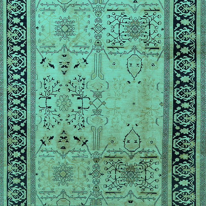 Machine Washable Oriental Turquoise Industrial Area Rugs, wshurb3183turq