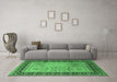 Machine Washable Oriental Emerald Green Industrial Area Rugs in a Living Room,, wshurb3183emgrn