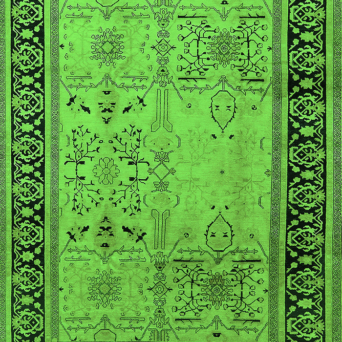 Machine Washable Oriental Green Industrial Area Rugs, wshurb3183grn