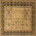 Square Machine Washable Oriental Brown Industrial Rug, wshurb3183brn