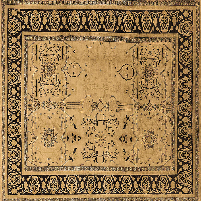 Square Oriental Brown Industrial Rug, urb3183brn