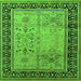 Square Machine Washable Oriental Green Industrial Area Rugs, wshurb3183grn