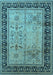 Machine Washable Oriental Light Blue Industrial Rug, wshurb3183lblu