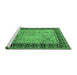 Sideview of Machine Washable Oriental Emerald Green Industrial Area Rugs, wshurb3183emgrn