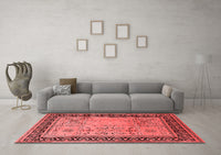 Machine Washable Oriental Red Industrial Rug, wshurb3183red