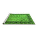 Sideview of Machine Washable Oriental Green Industrial Area Rugs, wshurb3183grn