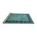 Sideview of Machine Washable Oriental Light Blue Industrial Rug, wshurb3183lblu