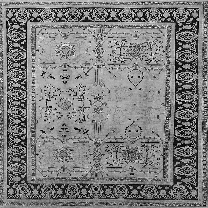 Square Machine Washable Oriental Gray Industrial Rug, wshurb3183gry