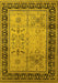 Machine Washable Oriental Yellow Industrial Rug, wshurb3183yw