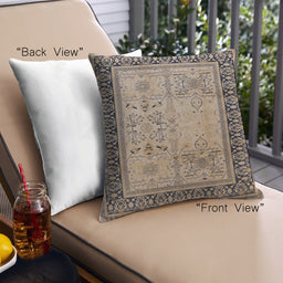 Front View of Mid-Century Modern Urban Square Coffee Brown Throw Pillow, 18 inch by 18 inch, pwurb3183