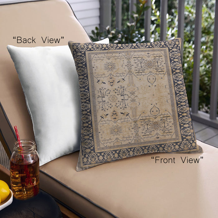 Front View of Mid-Century Modern Urban Square Coffee Brown Throw Pillow, 18 inch by 18 inch, pwurb3183