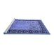 Sideview of Machine Washable Oriental Blue Industrial Rug, wshurb3183blu