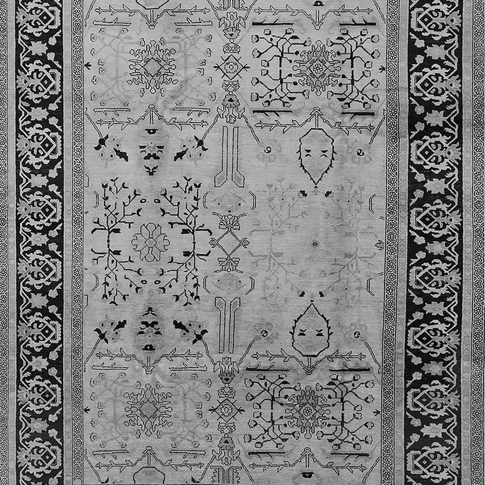 Machine Washable Oriental Gray Industrial Rug, wshurb3183gry