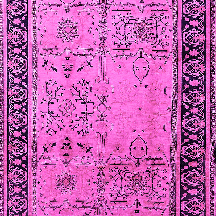 Machine Washable Oriental Pink Industrial Rug, wshurb3183pnk