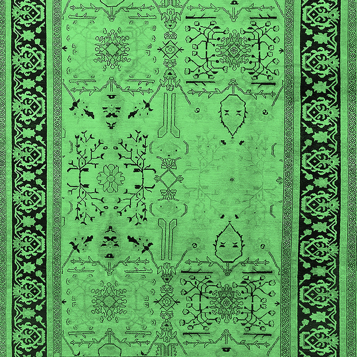 Machine Washable Oriental Emerald Green Industrial Area Rugs, wshurb3183emgrn