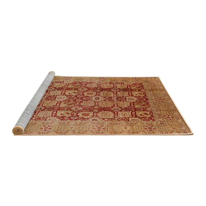 Sideview of Machine Washable Industrial Modern Orange Rug, wshurb3184