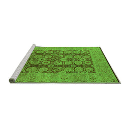 Sideview of Machine Washable Oriental Green Industrial Area Rugs, wshurb3184grn