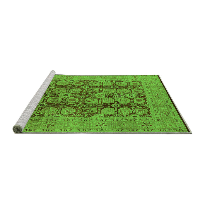 Sideview of Machine Washable Oriental Green Industrial Area Rugs, wshurb3184grn