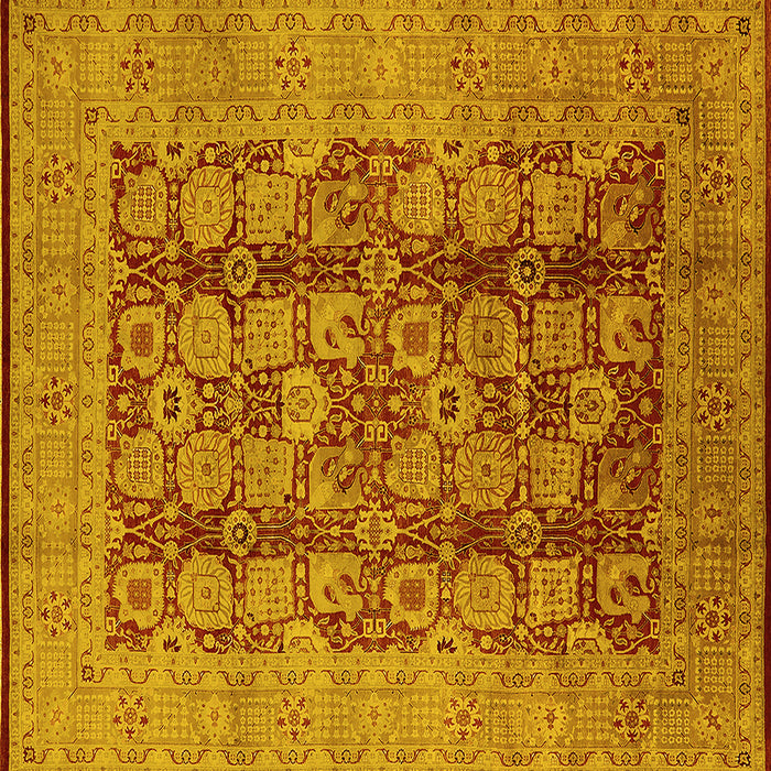 Square Oriental Yellow Industrial Rug, urb3184yw