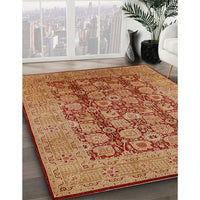 Mid-Century Modern Orange Oriental Rug, urb3184