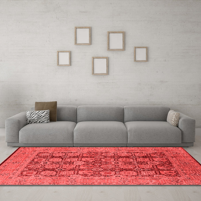 Industrial Red Washable Rugs