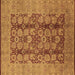 Square Machine Washable Oriental Brown Industrial Rug, wshurb3184brn