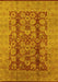 Machine Washable Oriental Yellow Industrial Rug, wshurb3184yw