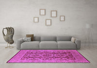 Machine Washable Oriental Purple Industrial Rug, wshurb3184pur