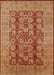 Mid-Century Modern Orange Oriental Rug, urb3184