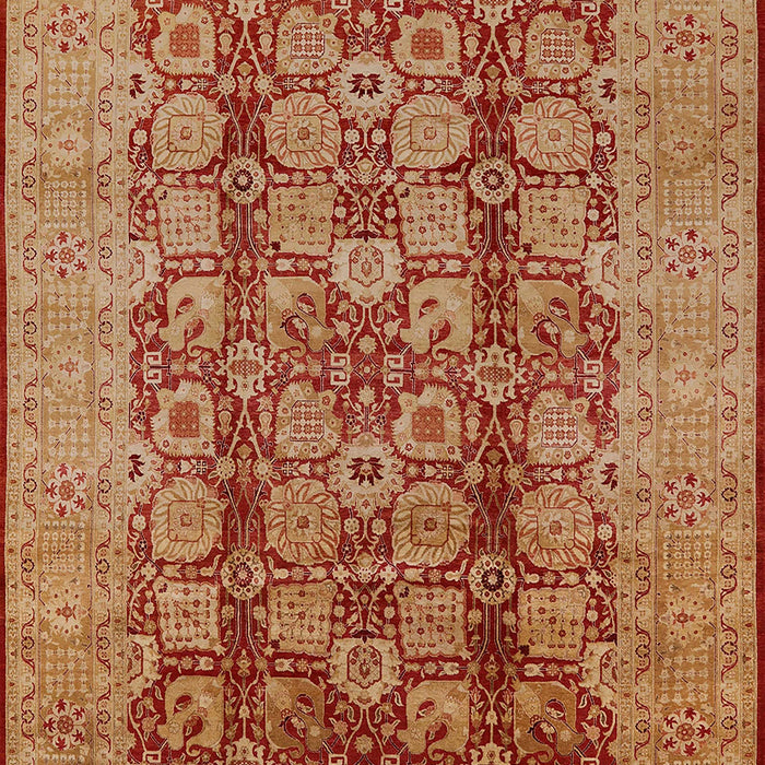Mid-Century Modern Orange Oriental Rug, urb3184